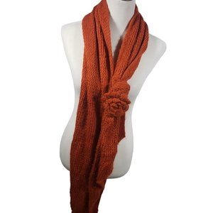 Women's Orange Acrylic Winter Scarf - Gently Used